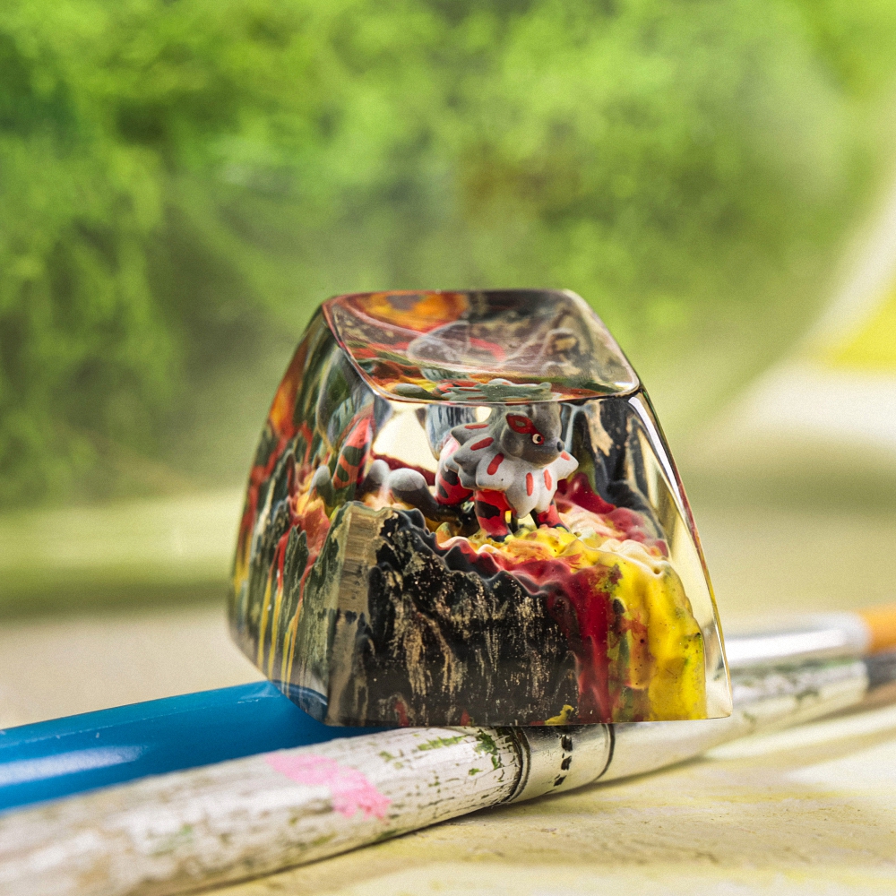 Pokemon - Hisuian Growlithe Artisan Keycap Breakwooden