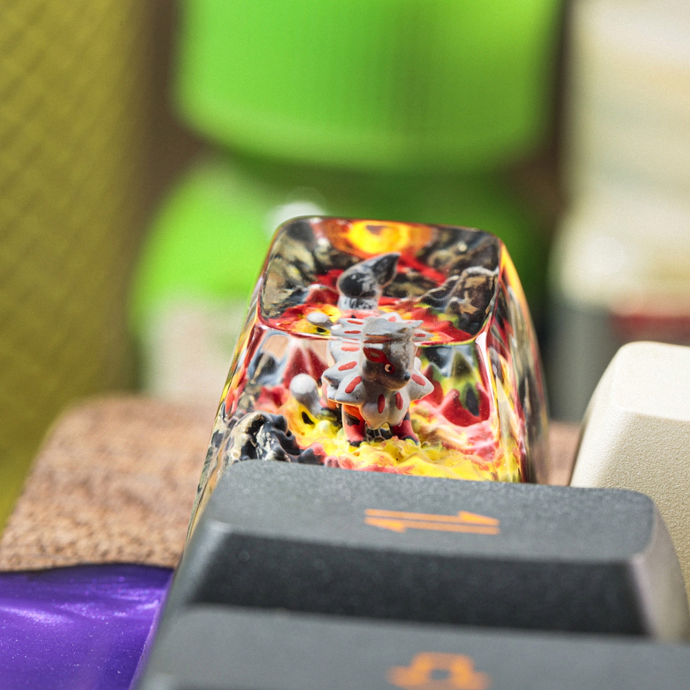 Pokemon - Hisuian Growlithe Artisan Keycap Breakwooden 2