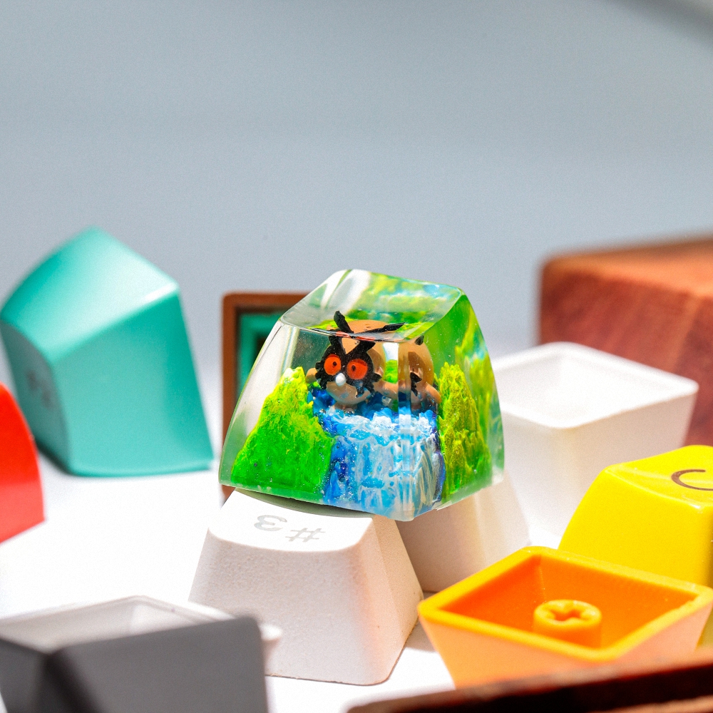 Pokemon - Hoothoot Artisan Keycap Breakwooden