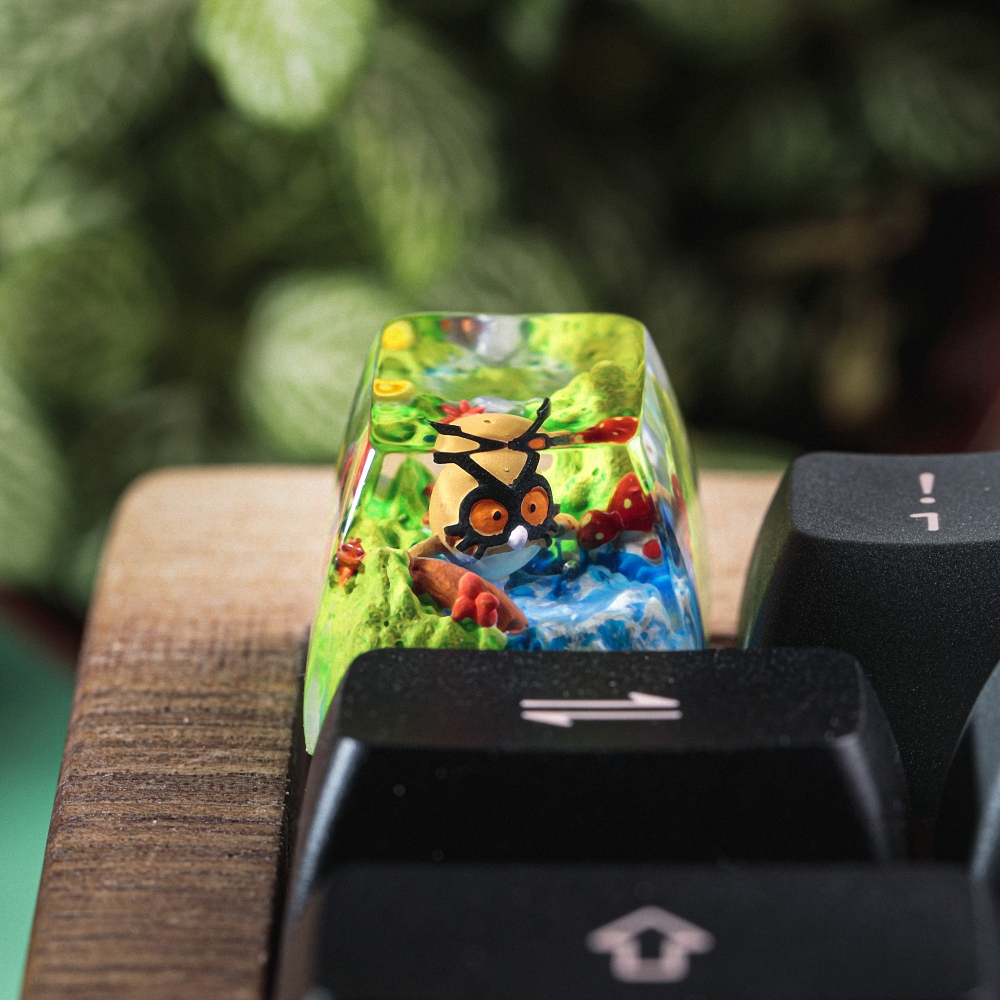 Pokemon - Hoothoot Artisan Keycap Breakwooden 6