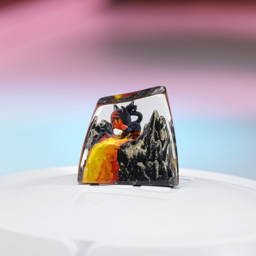 Pokemon - Litten Artisan Keycap Breakwooden