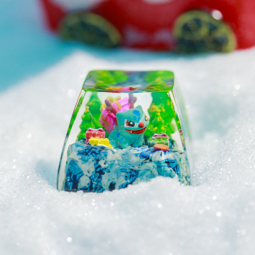 Pokemon - Noel Bulbasaur Artisan Keycap Breakwooden