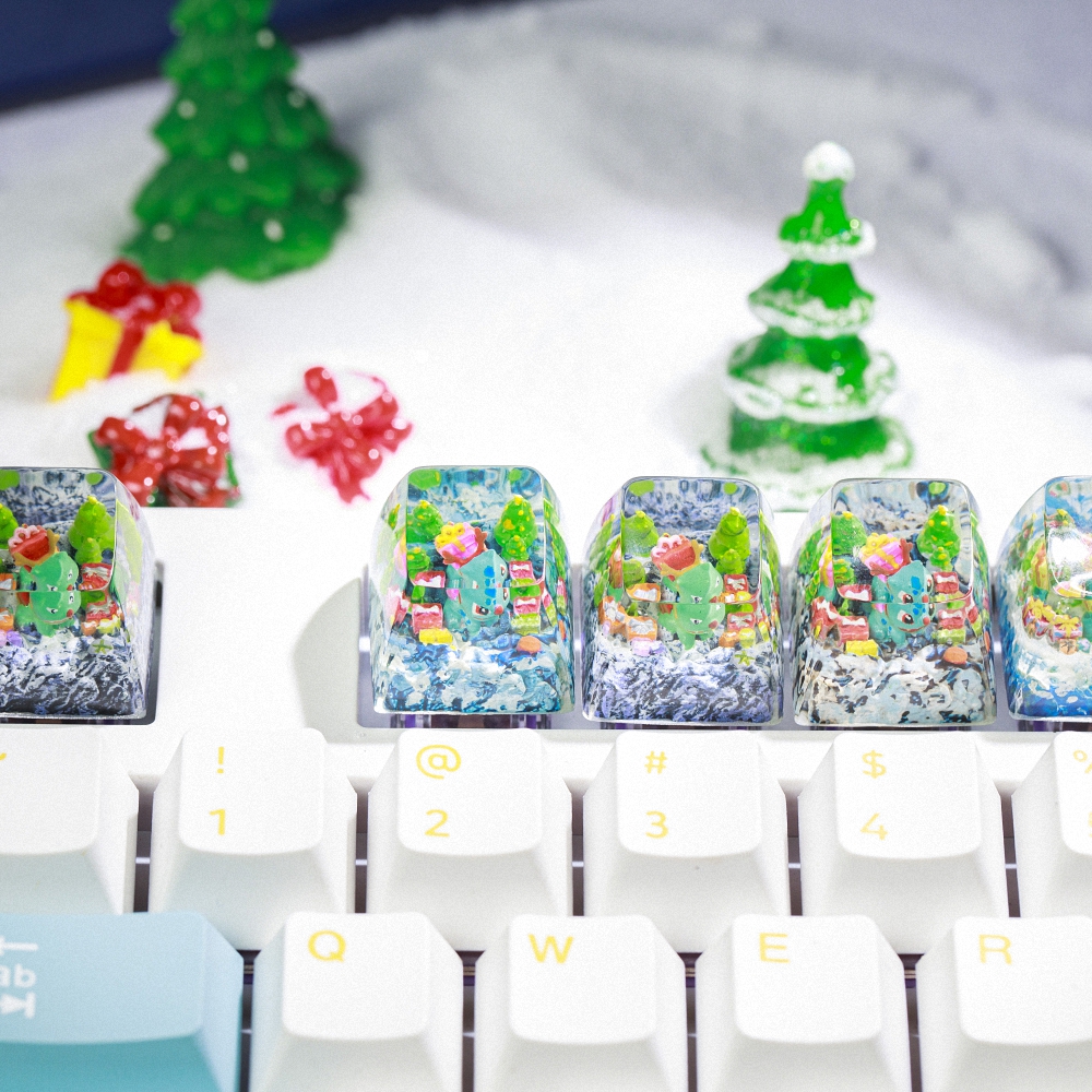 Pokemon - Noel Bulbasaur Artisan Keycap Breakwooden 2