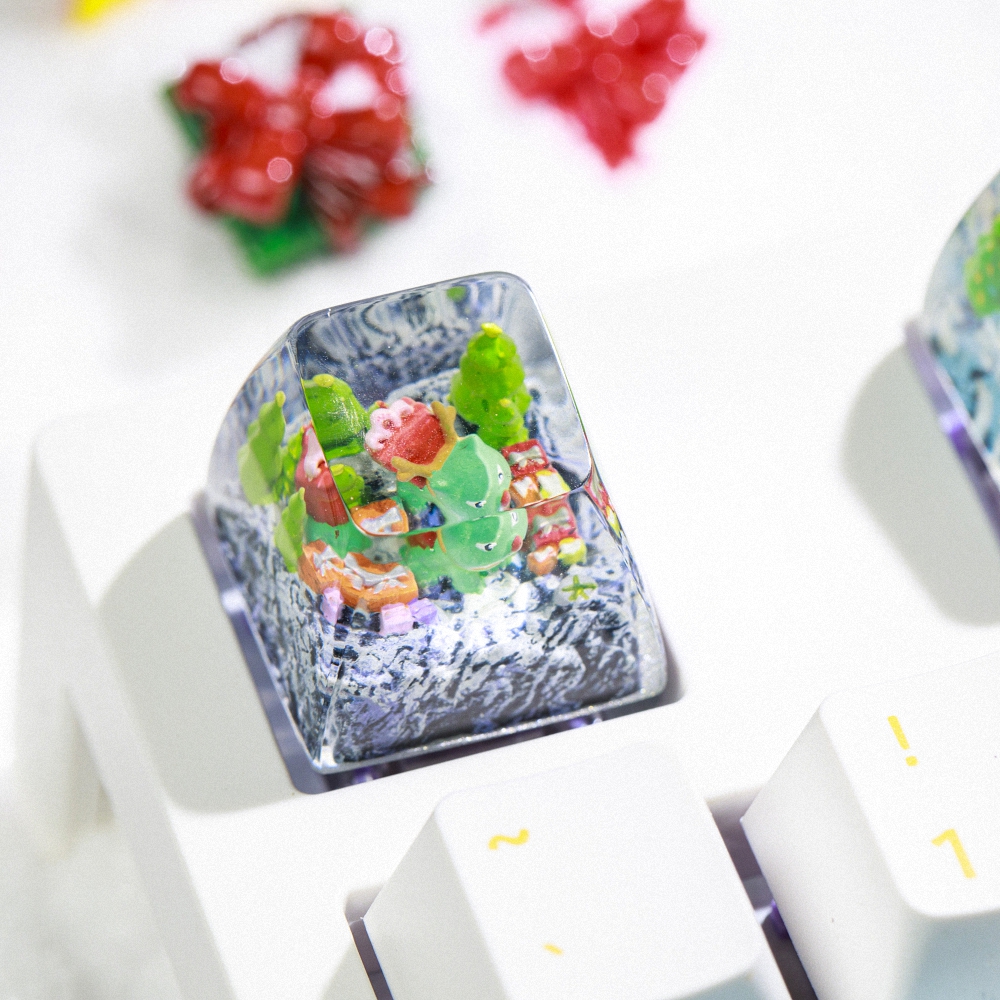 Pokemon - Noel Bulbasaur Artisan Keycap Breakwooden 2