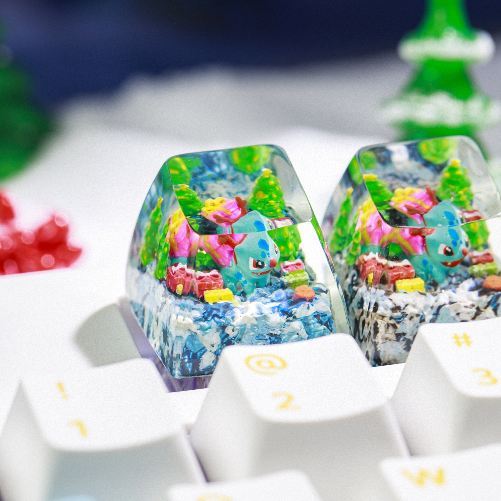 Pokemon - Noel Bulbasaur Artisan Keycap Breakwooden 2