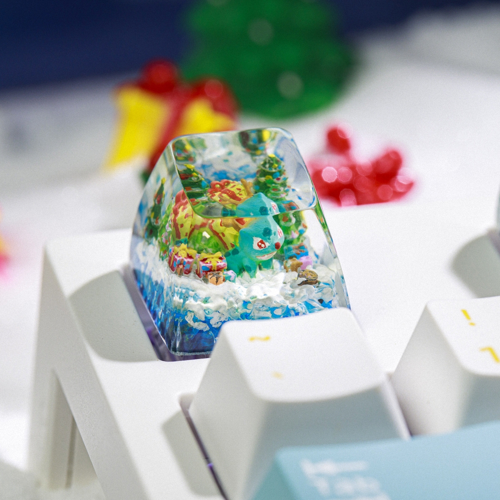 Pokemon - Noel Bulbasaur Artisan Keycap Breakwooden 2