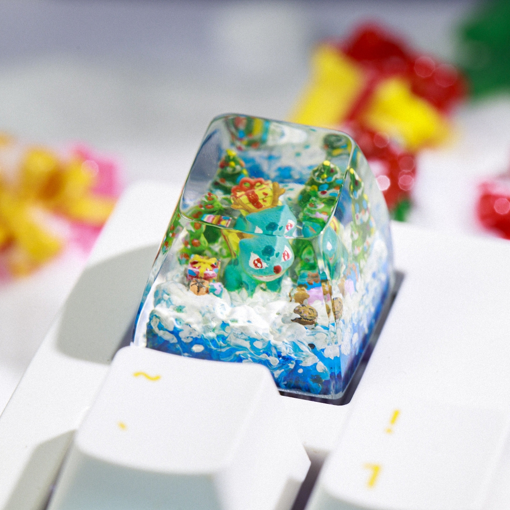 Pokemon - Noel Bulbasaur Artisan Keycap Breakwooden 2