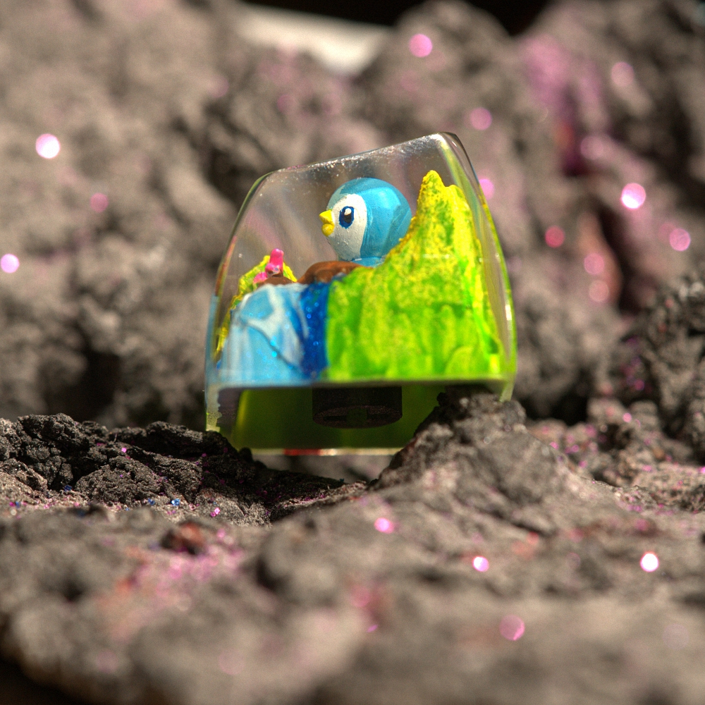 Pokemon - Piplup Artisan Keycap Breakwooden 3