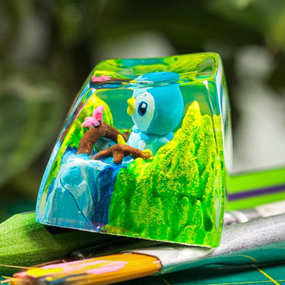 Pokemon - Piplup Artisan Keycap Breakwooden 5