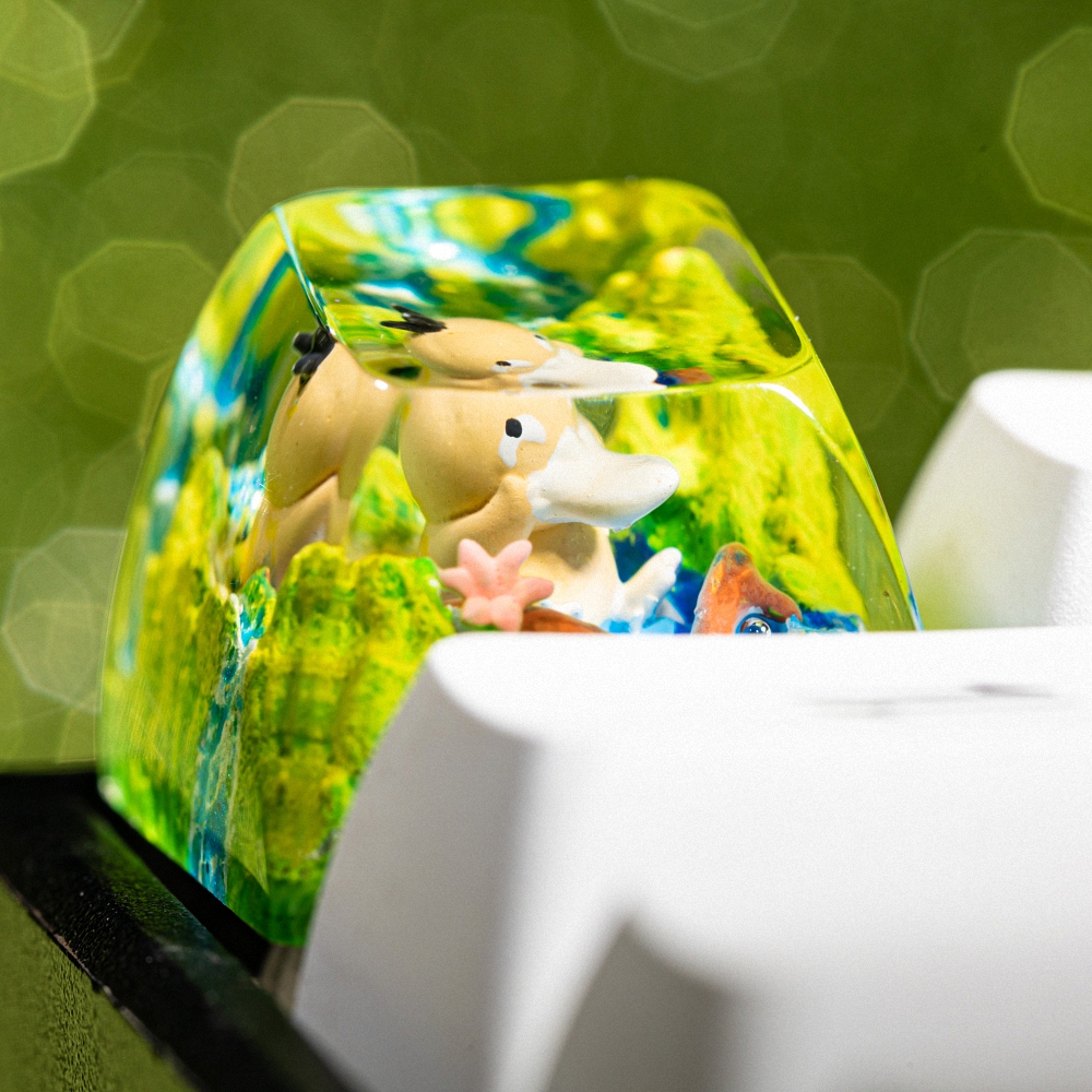 Pokemon - Psyduck Artisan Keycap Breakwooden 10