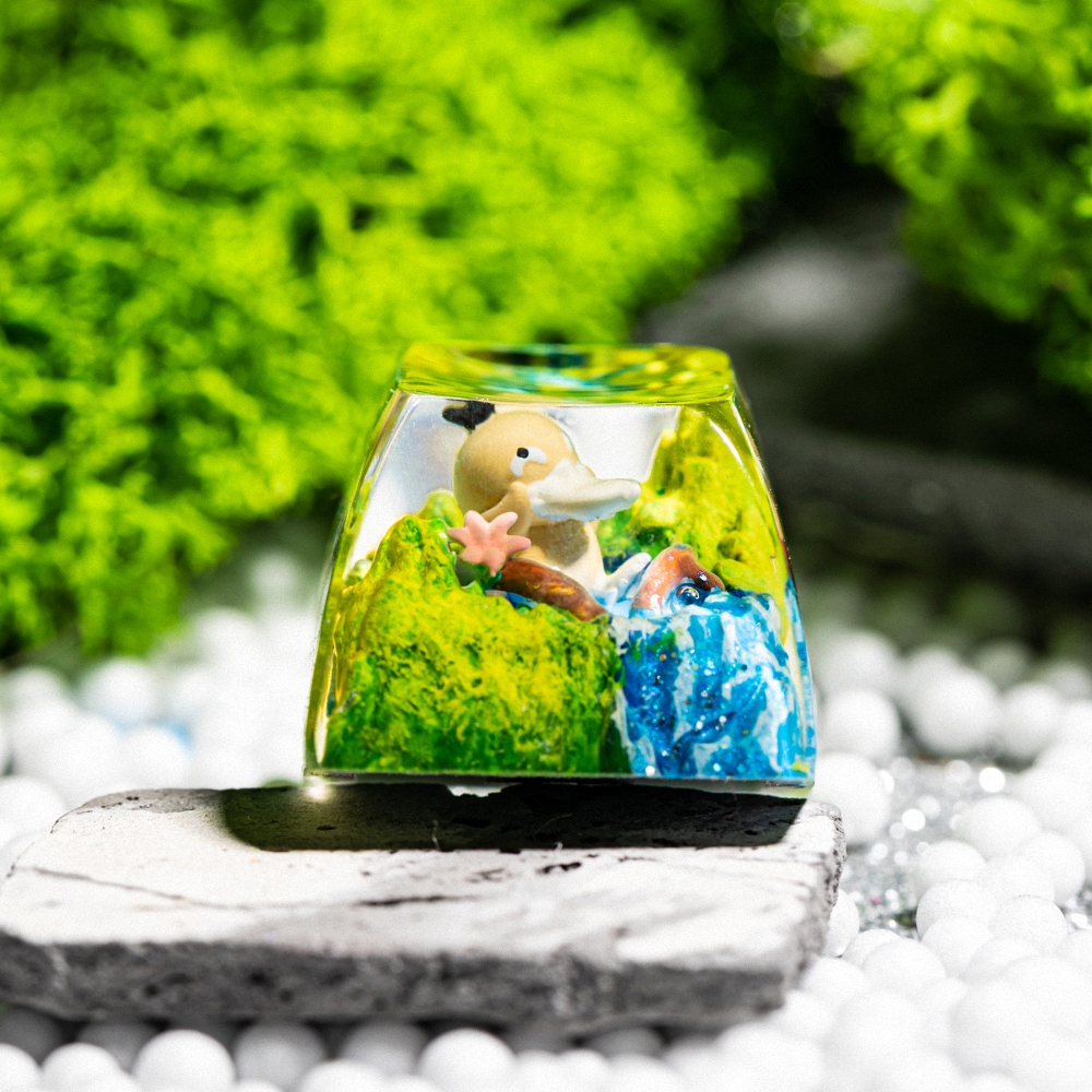 Pokemon - Psyduck Artisan Keycap Breakwooden 10