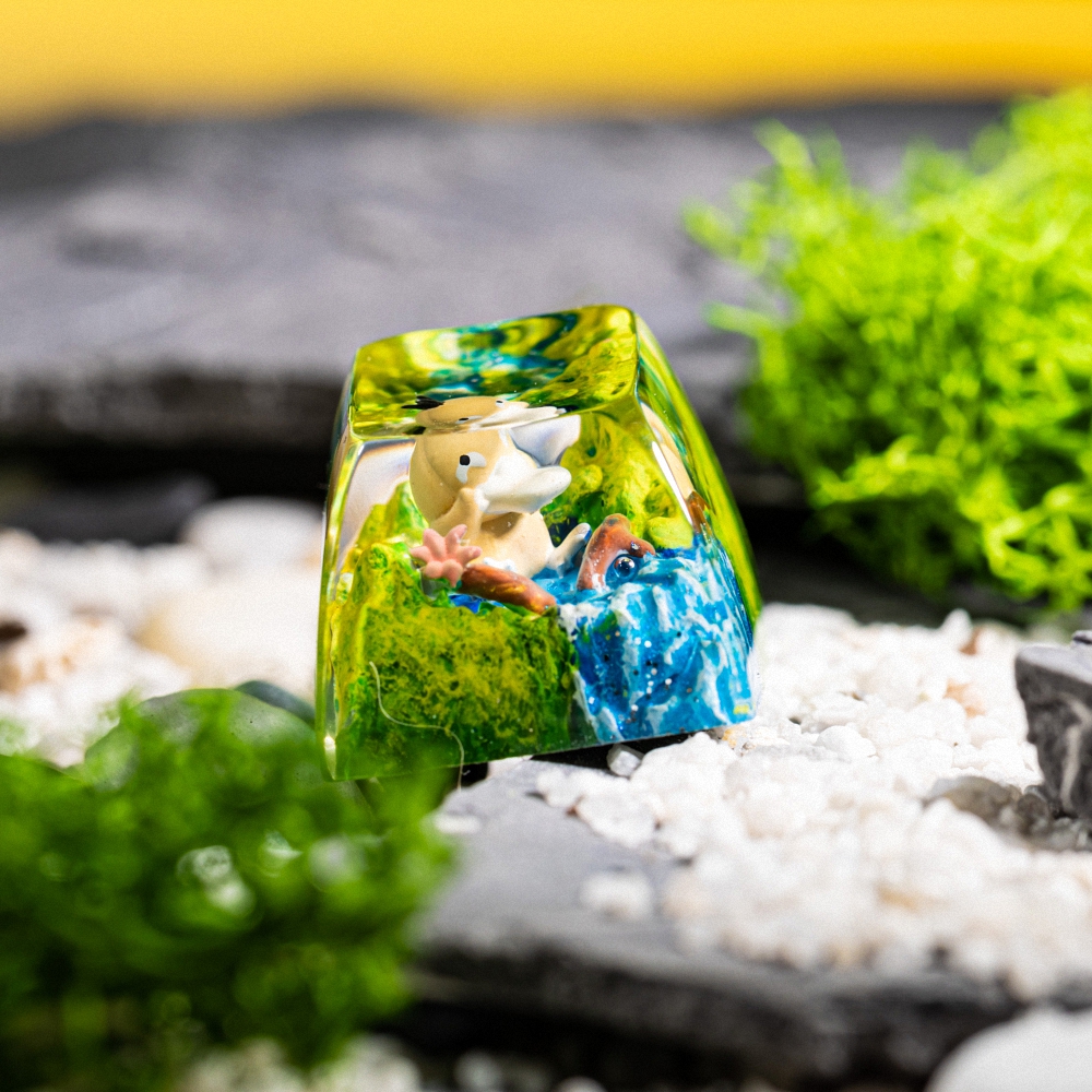 Pokemon - Psyduck Artisan Keycap Breakwooden 10