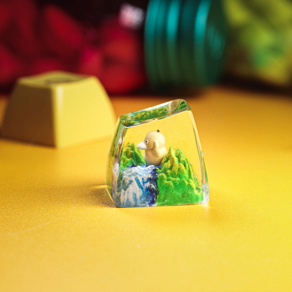 Pokemon - Psyduck Artisan Keycap Breakwooden 11