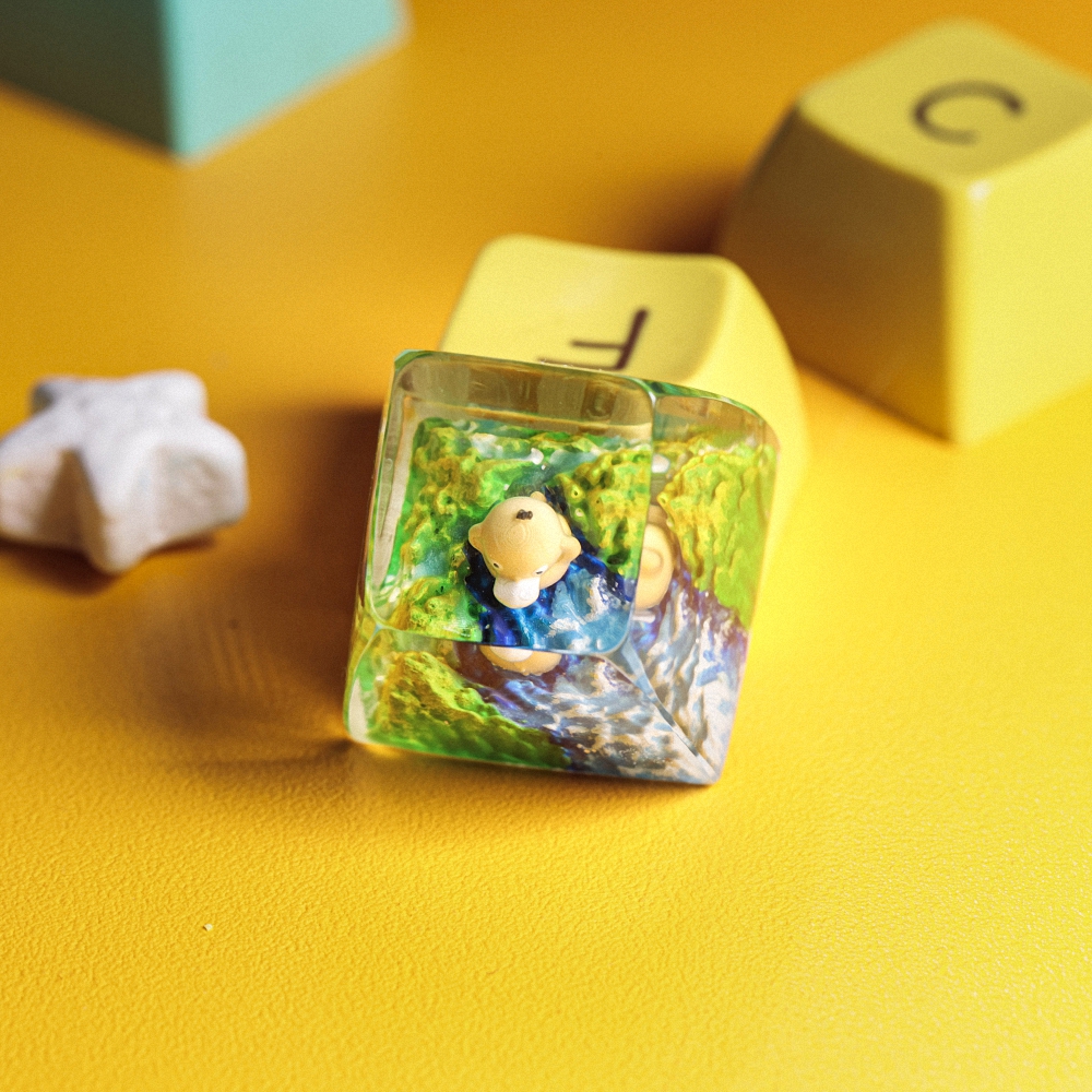 Pokemon - Psyduck Artisan Keycap Breakwooden 11