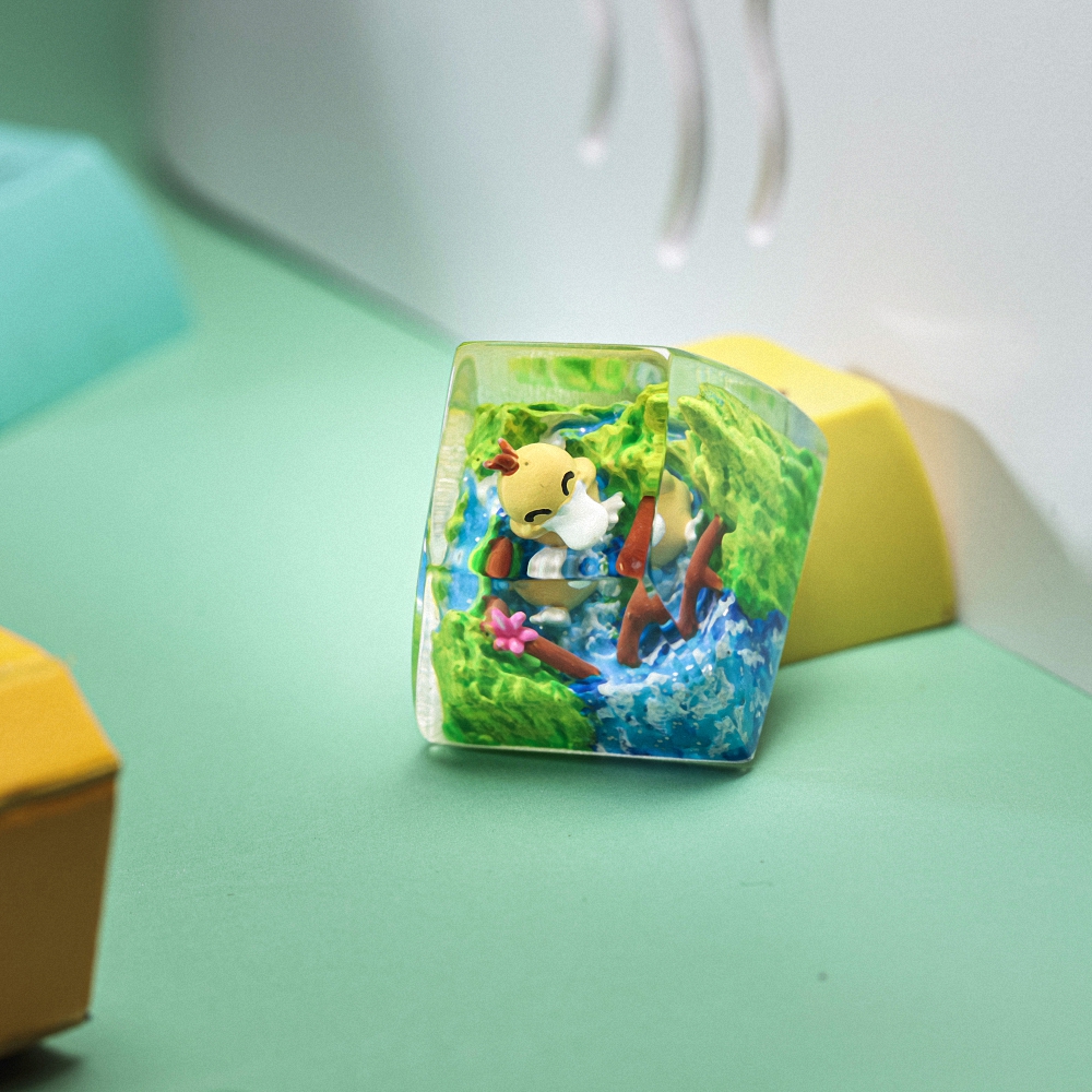 Pokemon - Psyduck Artisan Keycap Breakwooden 12