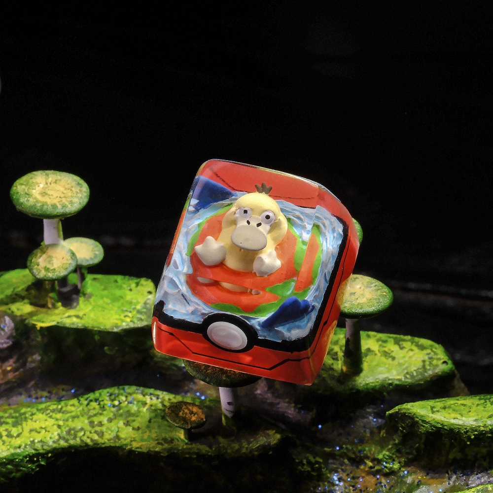 Pokemon - Psyduck Artisan Keycap Breakwooden 13