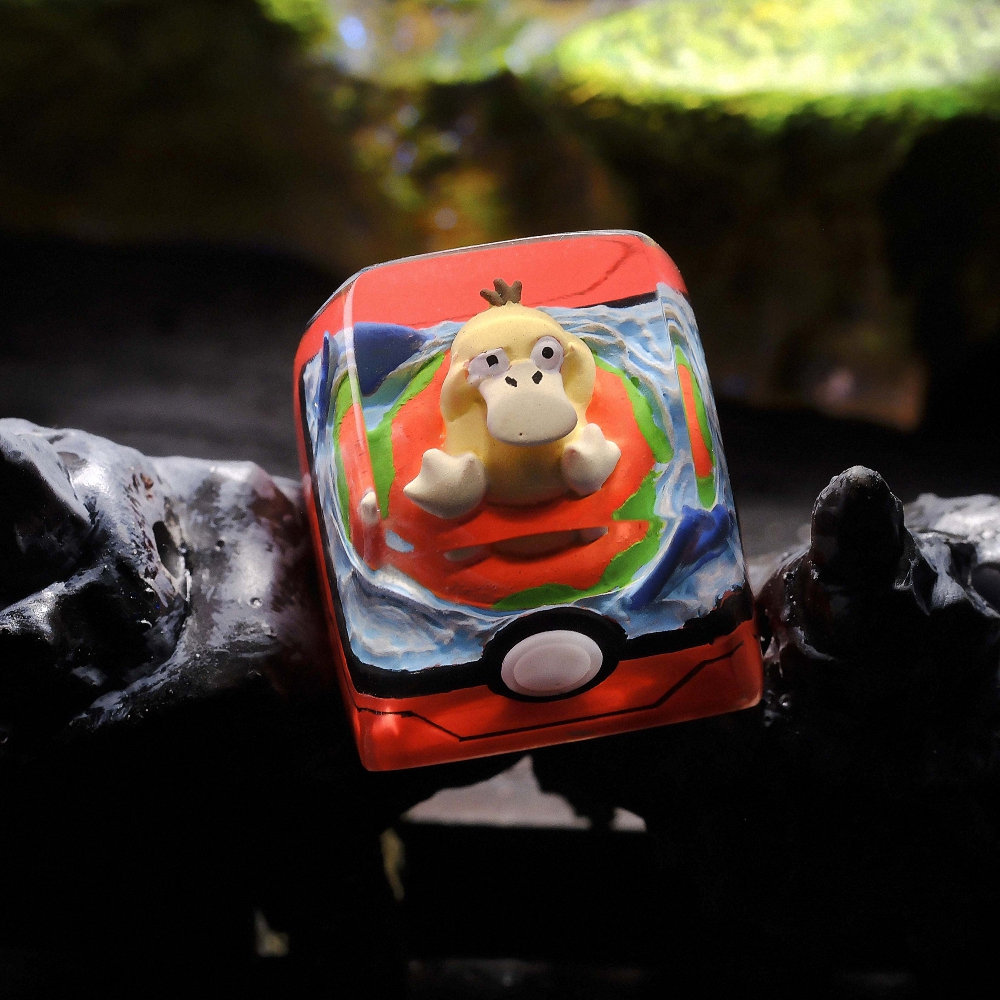 Pokemon - Psyduck Artisan Keycap Breakwooden 13
