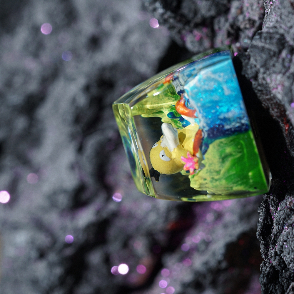 Pokemon - Psyduck Artisan Keycap Breakwooden 14