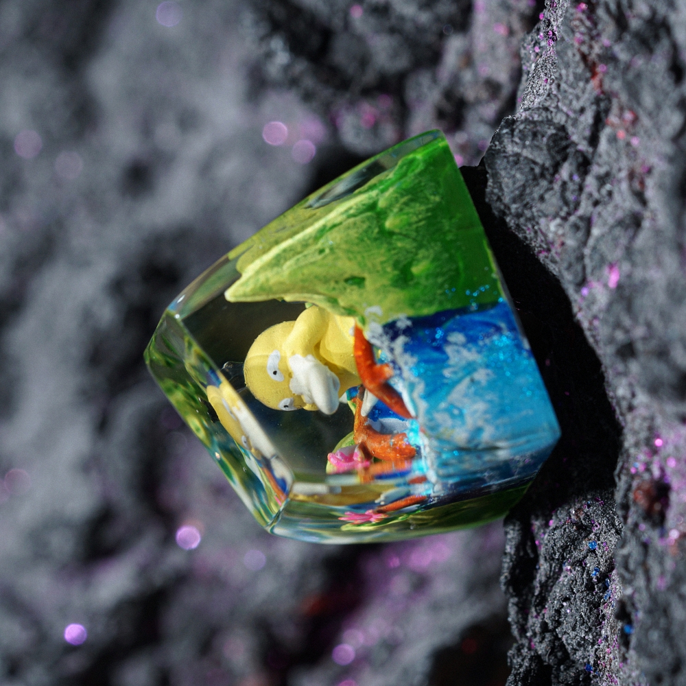 Pokemon - Psyduck Artisan Keycap Breakwooden 14