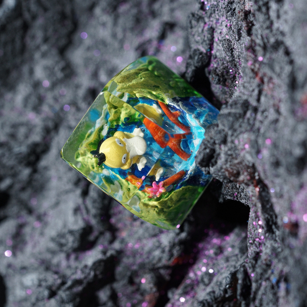 Pokemon - Psyduck Artisan Keycap Breakwooden 14