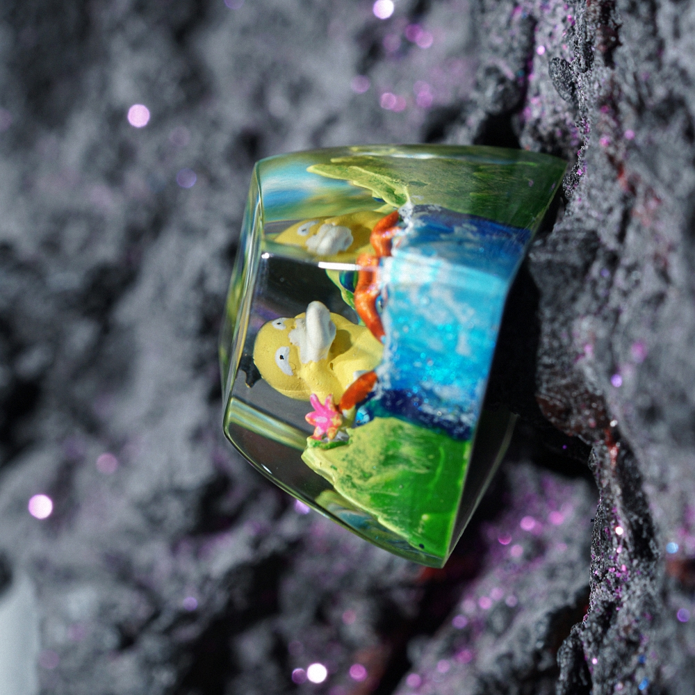 Pokemon - Psyduck Artisan Keycap Breakwooden 14