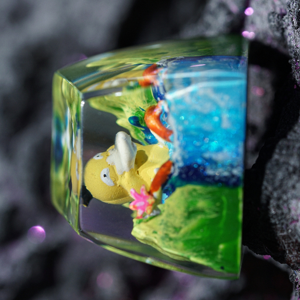 Pokemon - Psyduck Artisan Keycap Breakwooden 14