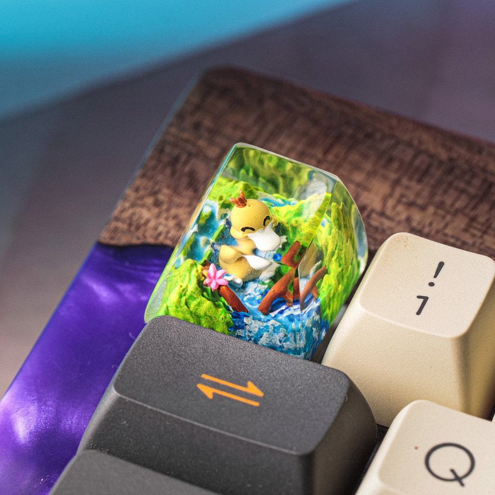 Pokemon - Psyduck Artisan Keycap Breakwooden 16