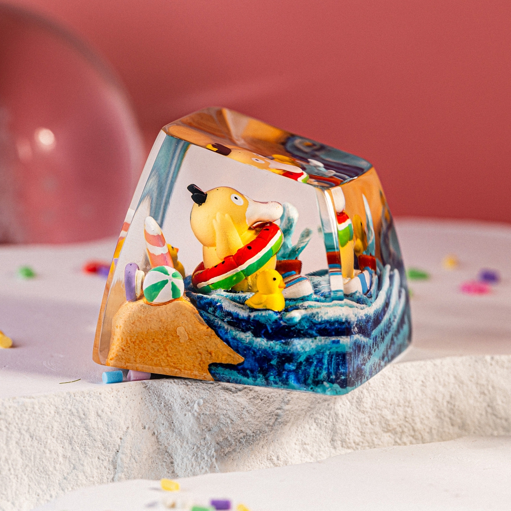 Pokemon - Psyduck Artisan Keycap Breakwooden 17