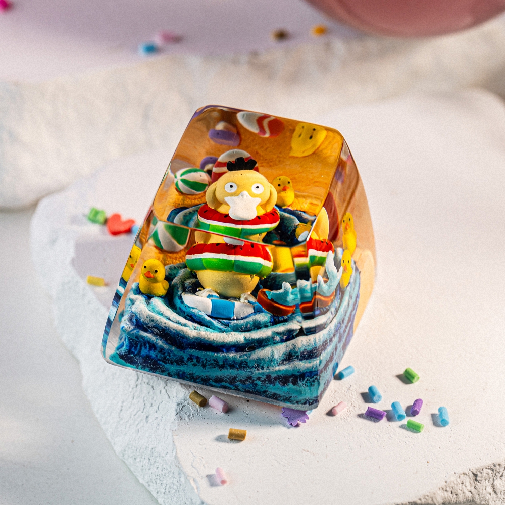 Pokemon - Psyduck Artisan Keycap Breakwooden 17