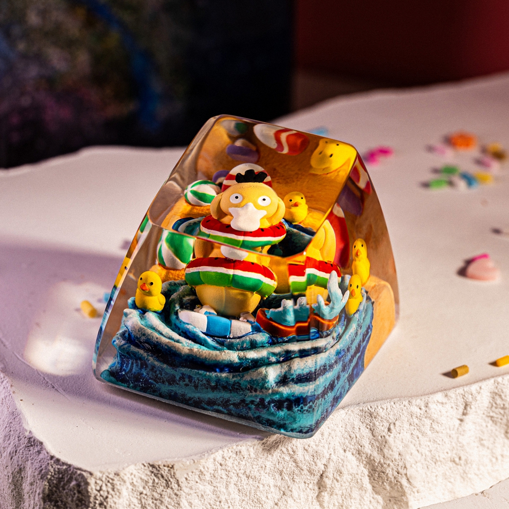 Pokemon - Psyduck Artisan Keycap Breakwooden 17