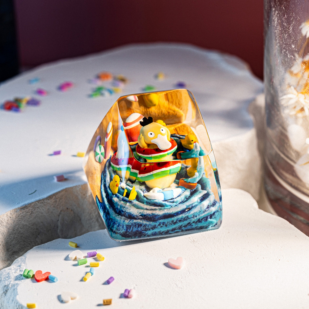 Pokemon - Psyduck Artisan Keycap Breakwooden 17