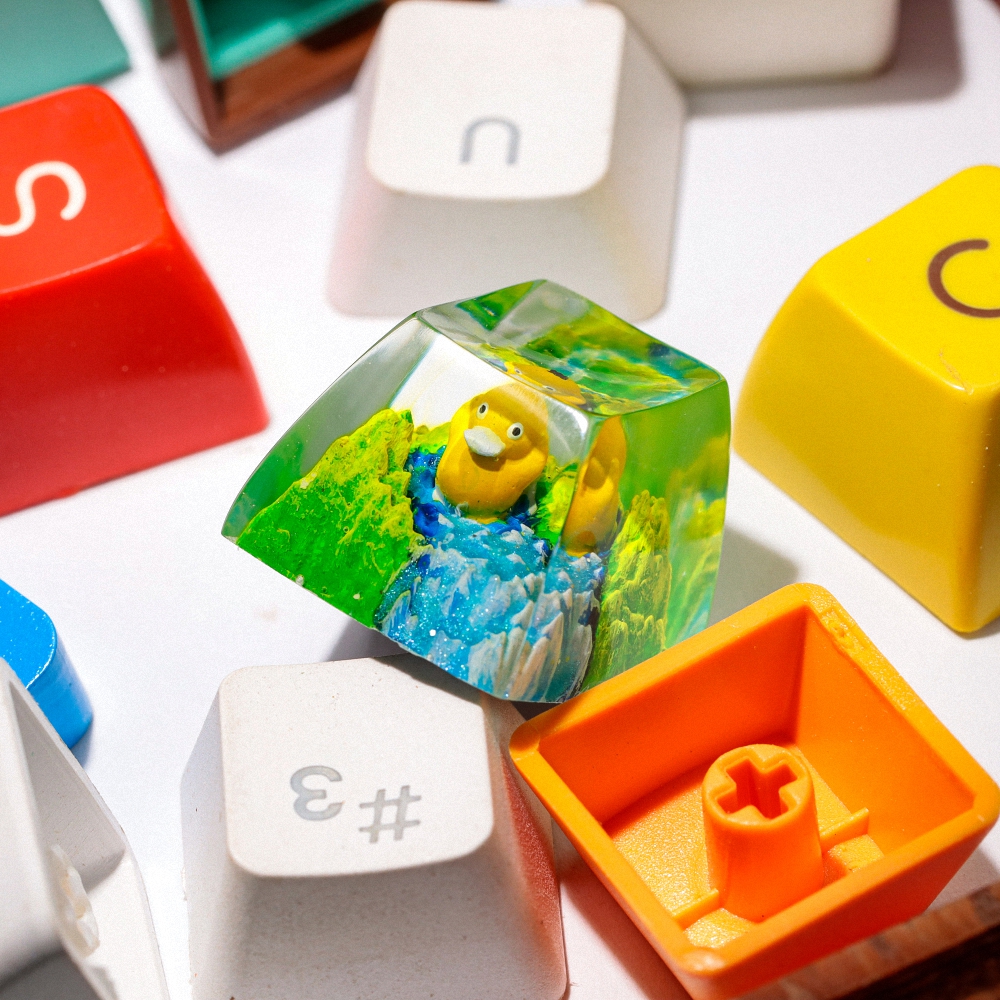 Pokemon - Psyduck Artisan Keycap Breakwooden 3