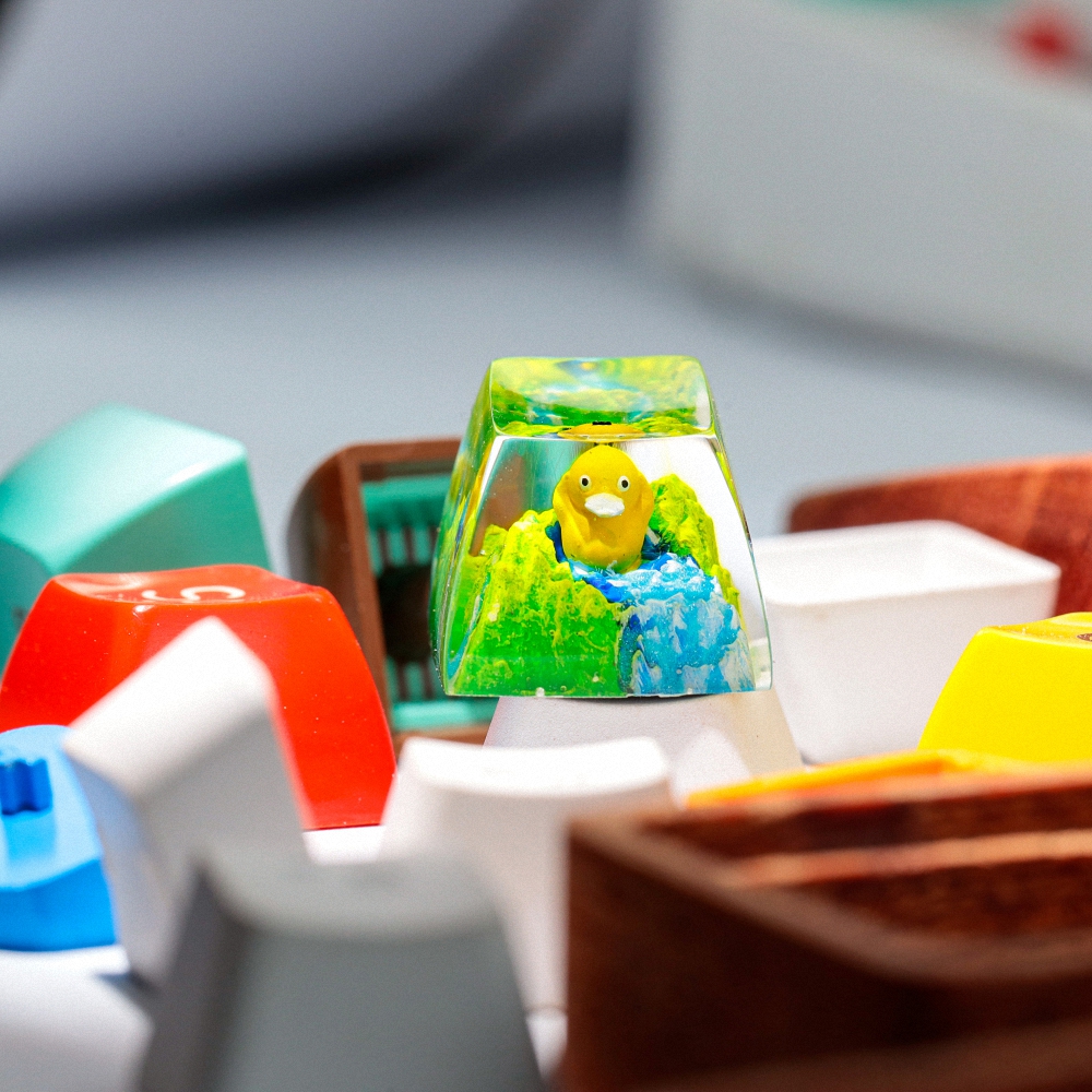 Pokemon - Psyduck Artisan Keycap Breakwooden 3