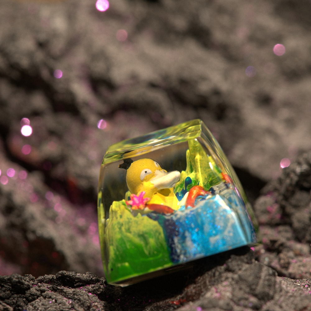 Pokemon - Psyduck Artisan Keycap Breakwooden 4