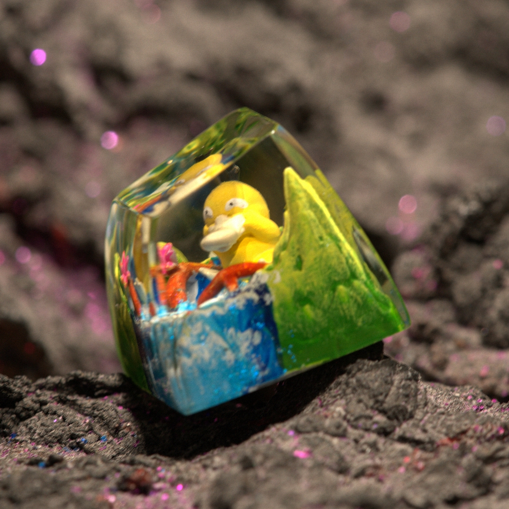 Pokemon - Psyduck Artisan Keycap Breakwooden 4