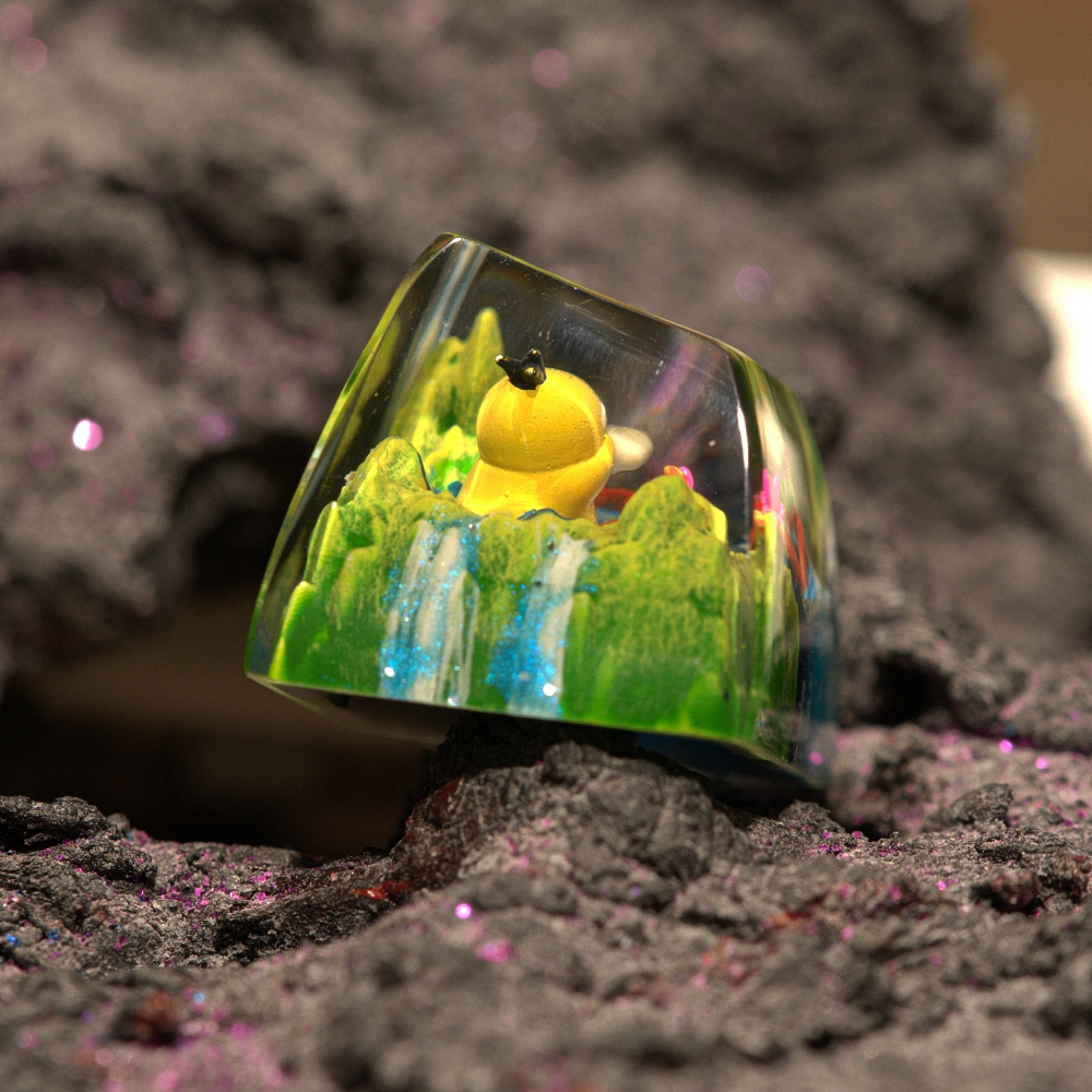 Pokemon - Psyduck Artisan Keycap Breakwooden 4