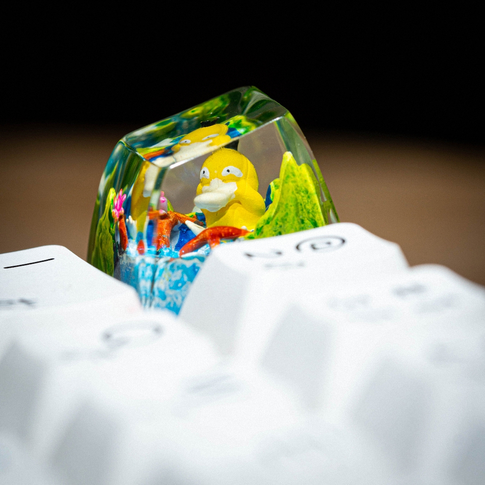 Pokemon - Psyduck Artisan Keycap Breakwooden 5