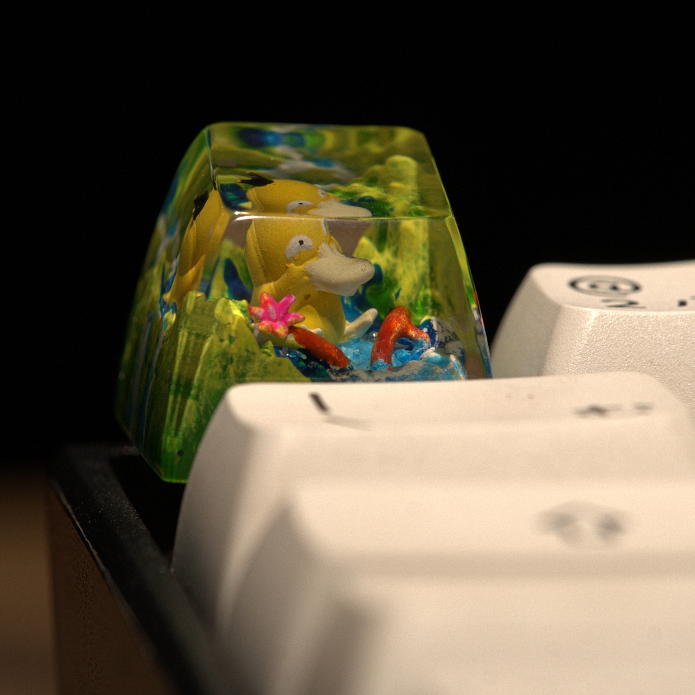 Pokemon - Psyduck Artisan Keycap Breakwooden 5