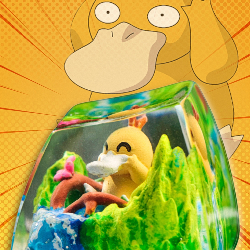 Pokemon - Psyduck Artisan Keycap Breakwooden 7