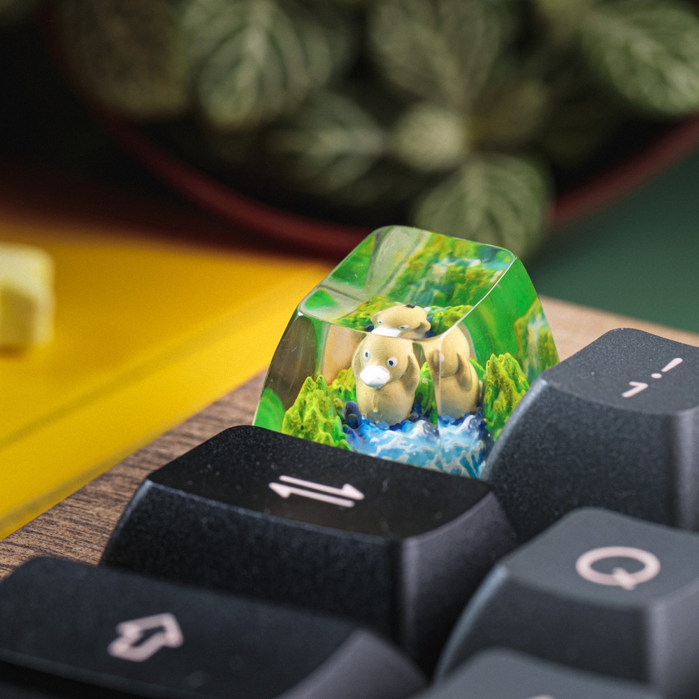 Pokemon - Psyduck Artisan Keycap Breakwooden 9
