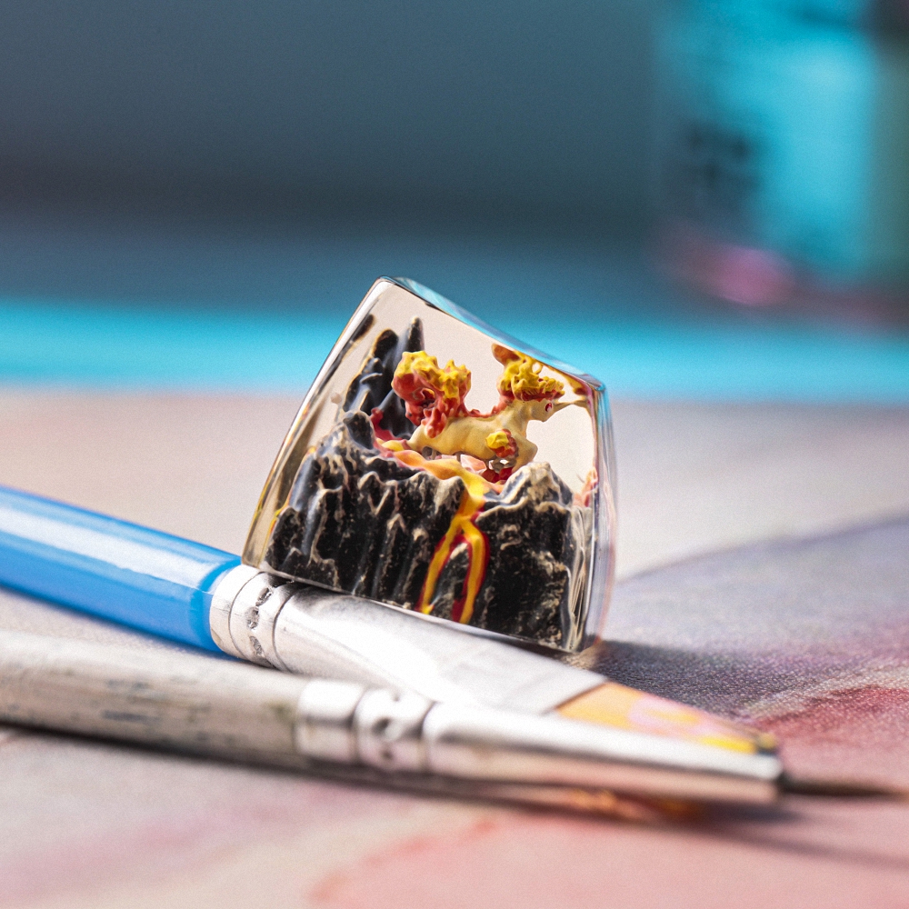 Pokemon - Rapidash Artisan Keycap Breakwooden