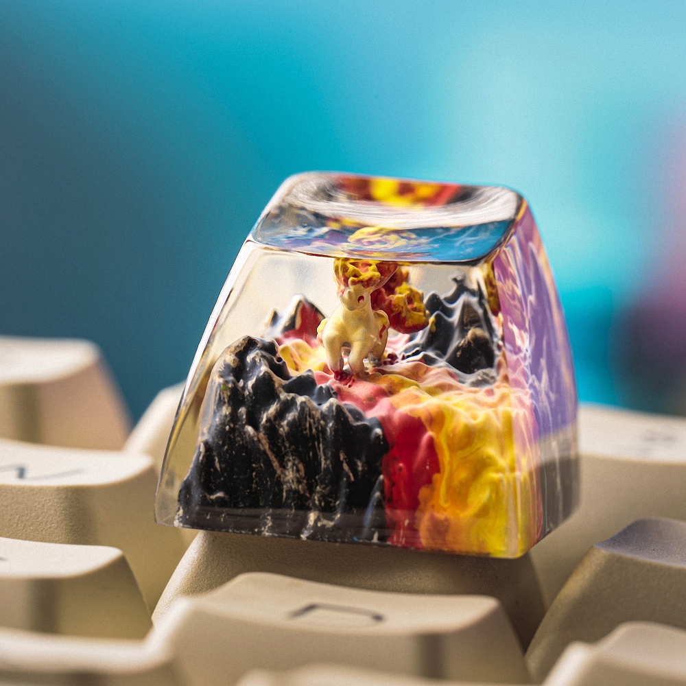 Pokemon - Rapidash Artisan Keycap Breakwooden 2