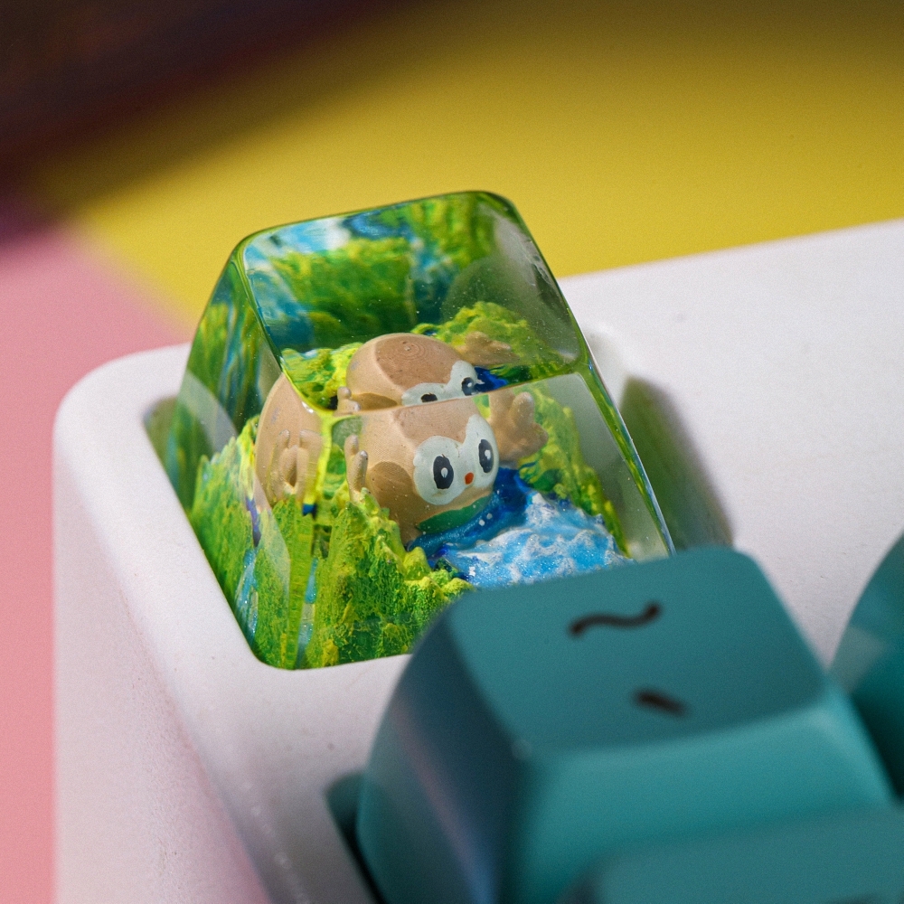Pokemon - Rowlet Artisan Keycap Breakwooden