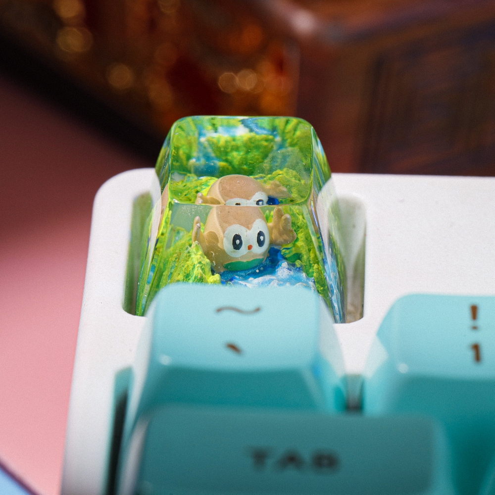 Pokemon - Rowlet Artisan Keycap Breakwooden