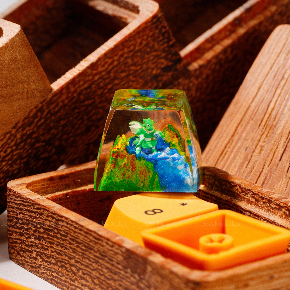 Pokemon - Scyther Artisan Keycap Breakwooden