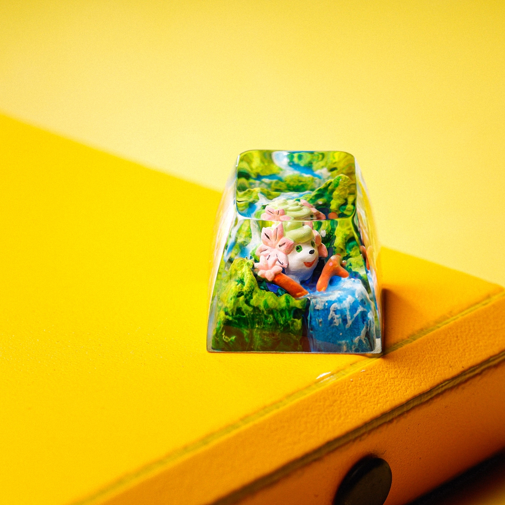 Pokemon - Shaymin Artisan Keycap Breakwooden