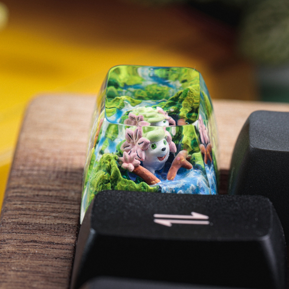 Pokemon - Shaymin Artisan Keycap Breakwooden