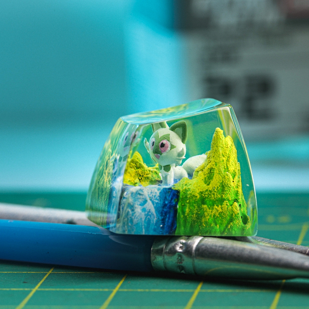 Pokemon - Sprigatito Artisan Keycap Breakwooden