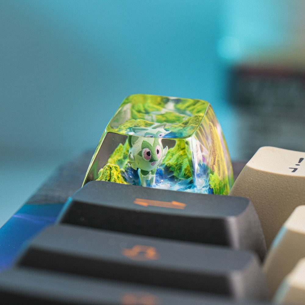 Pokemon - Sprigatito Artisan Keycap Breakwooden 2