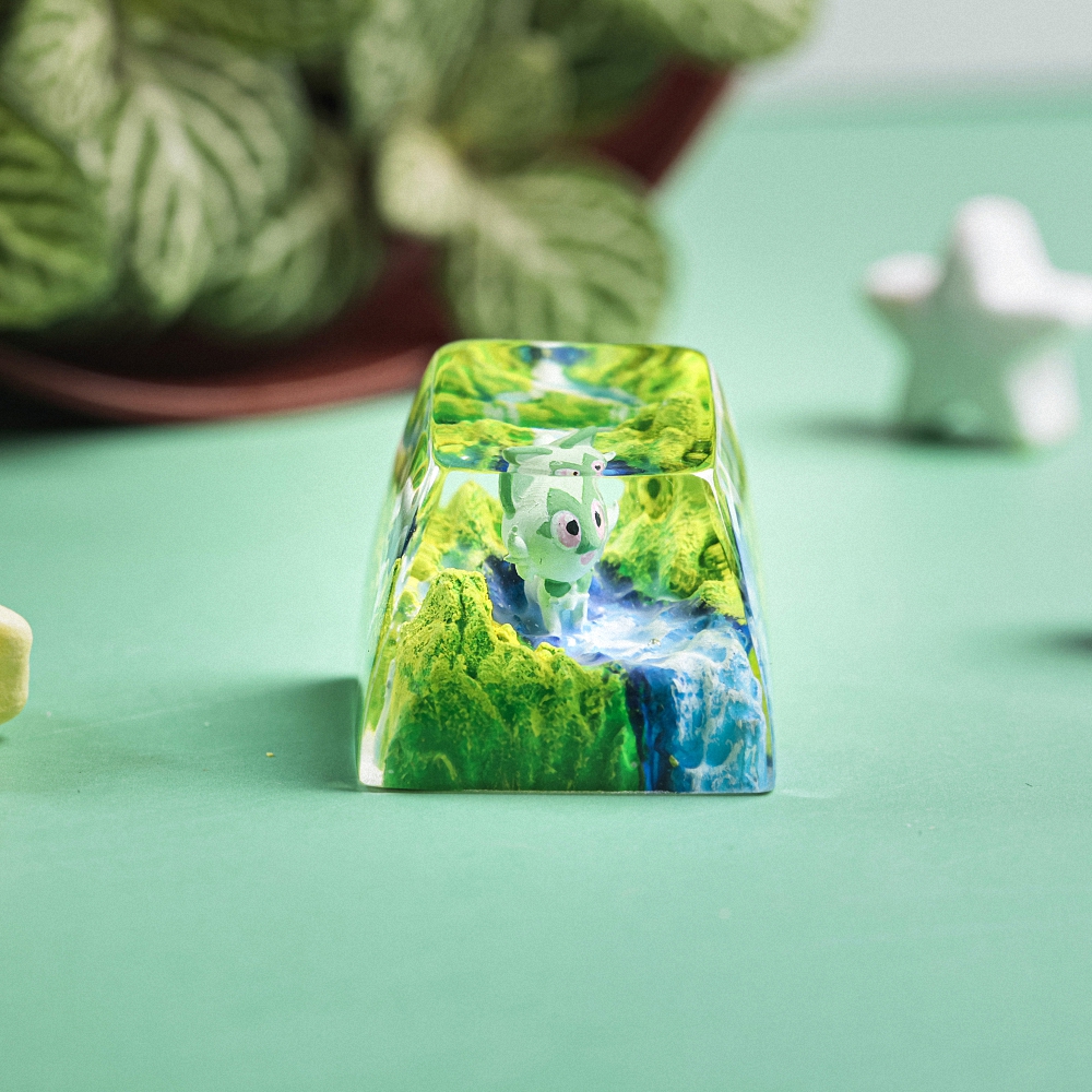 Pokemon - Sprigatito Artisan Keycap Breakwooden 3